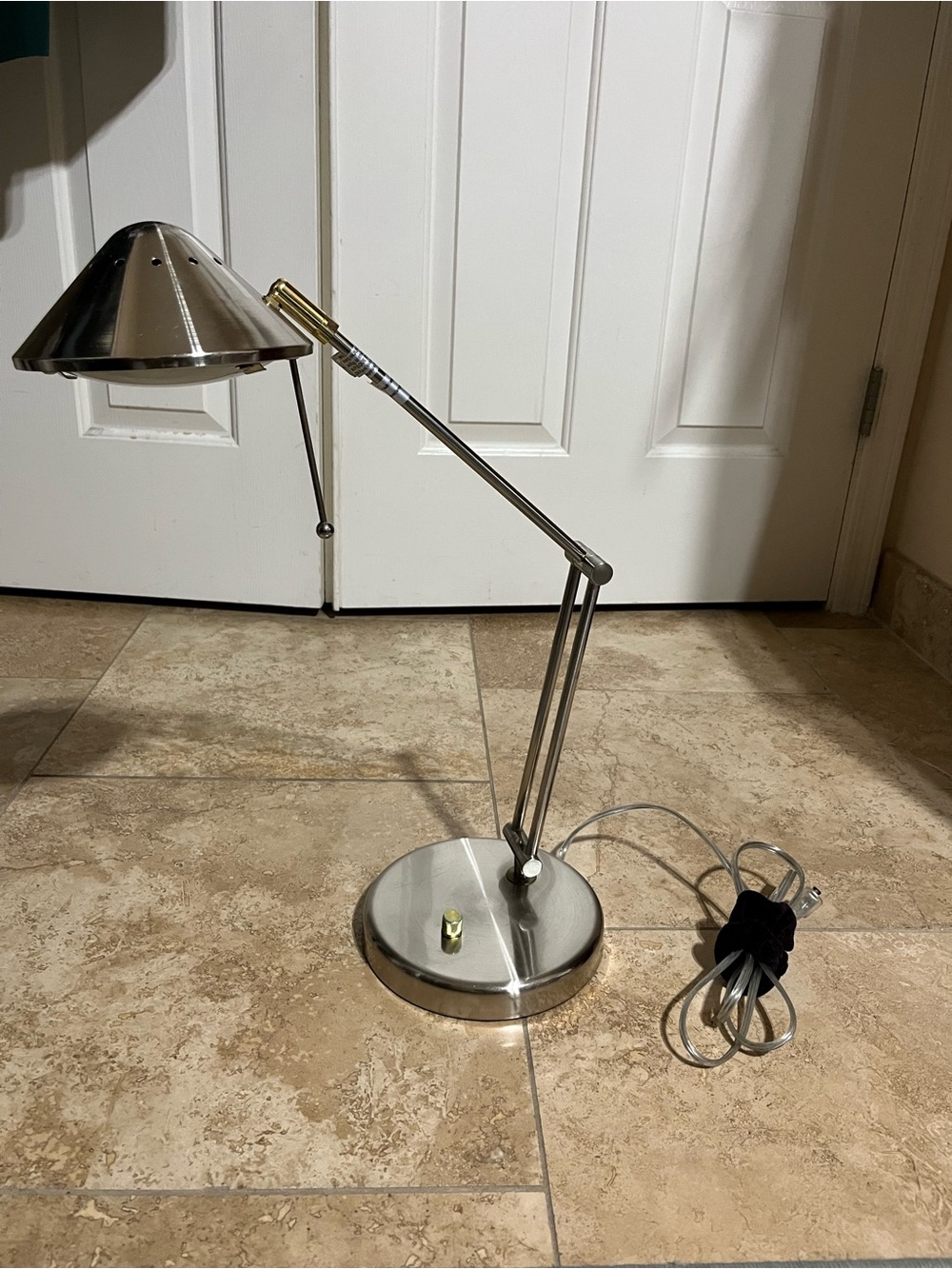 Brushed Nickel Adjustable Desk Lamp - Silver